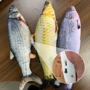 Electric Flapping Fish Simulation Cat Toy – Interactive Jumping Fish Toy (No Catnip)