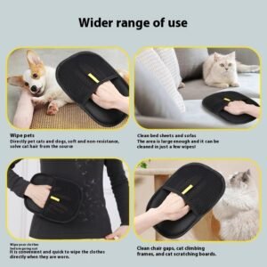 Pet Hair Remover Gloves For Dog & Cat With Long Short Curly Hair