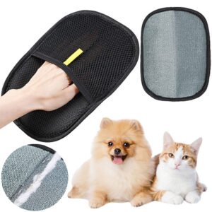 Pet Hair Remover Gloves For Dog & Cat With Long Short Curly Hair